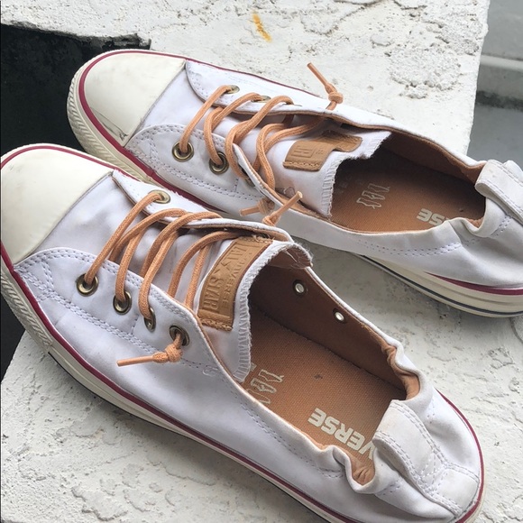 white converse brown laces
